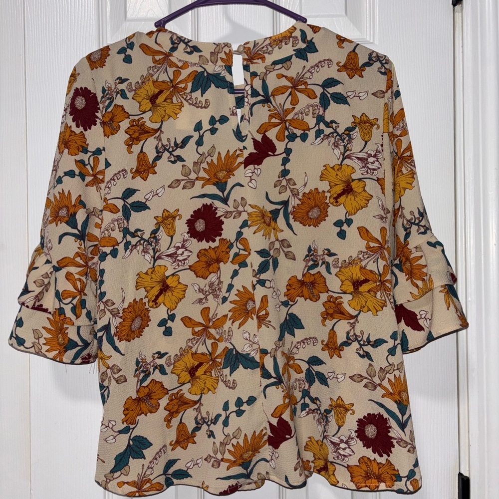 Women’s Floral Blouse bell sleeve party travel winter date night summer hippie